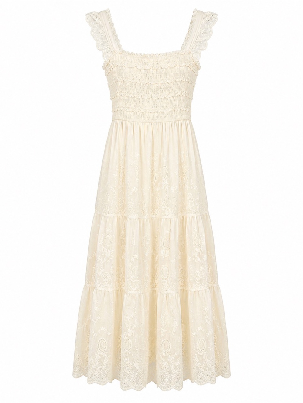 Storia Willow Off-White Lace Midi Dress
